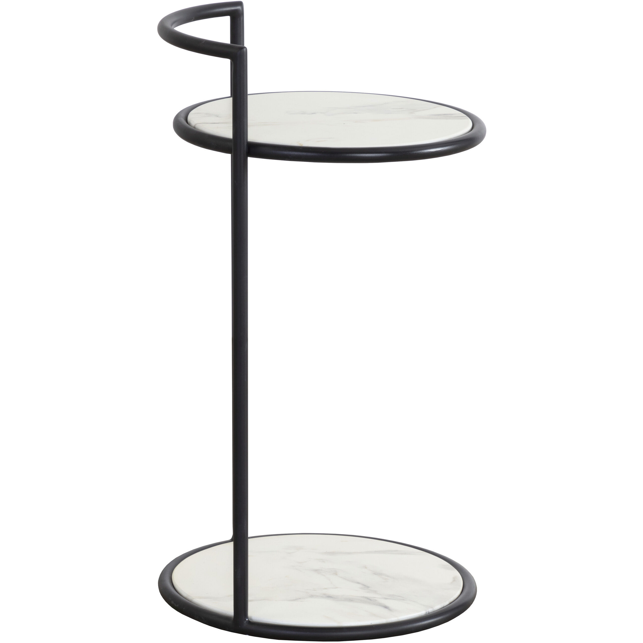 Parga 25 X 14 inch Black / Marble Look Outdoor End Table